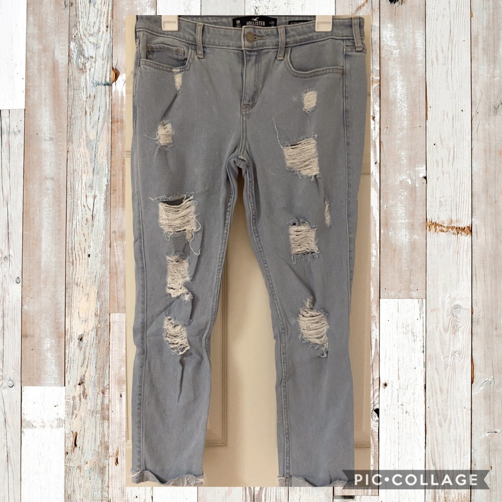 Girl’s 9R Bleached Ripped Hollister Jeans